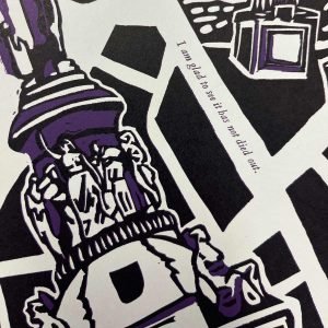 A detail of the print inspired by the 'Hades' episode of Joyce's Ulysses