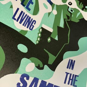 A detail of the print inspired by the 'Cyclops' episode of Joyce's Ulysses