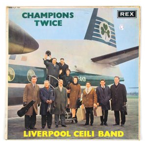 Vinyl cover for The Liverpool Ceili Band; Rex (1965); design: N/A. Cover photo courtesy of Aer Lingus Irish International Airlines; Print: Robert Stace (England);