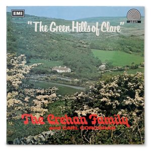 Vinyl cover for The Green Hills of Clare; The Crehan Family; EMI (1973); design: Tony Johnston; Print: N/A