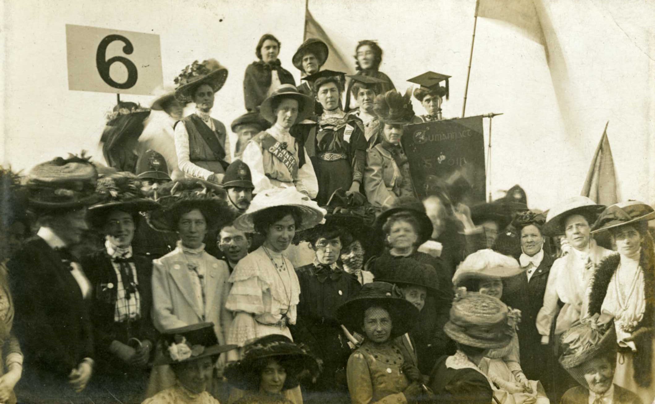 Postcard showing Irish suffragettes at a mass suffrage rally in London, c. 1912. Courtesy of Dublin City Library & Archive.