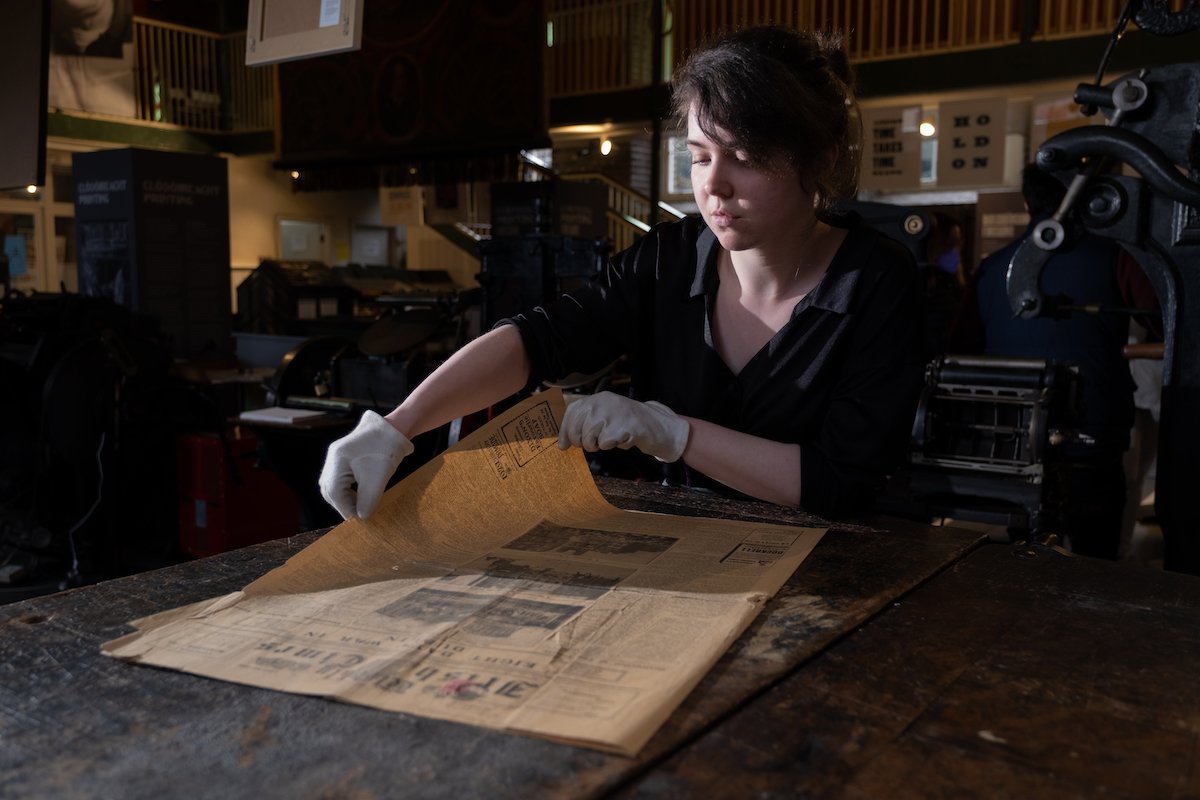 Katie Breen examines a copy of ‘The Irish Times’, from 8 July, 1922, documenting the first days of the Irish Civil War Katie Breen examines a copy of ‘The Irish Times’, from 8 July, 1922, documenting the first days of the Irish Civil War