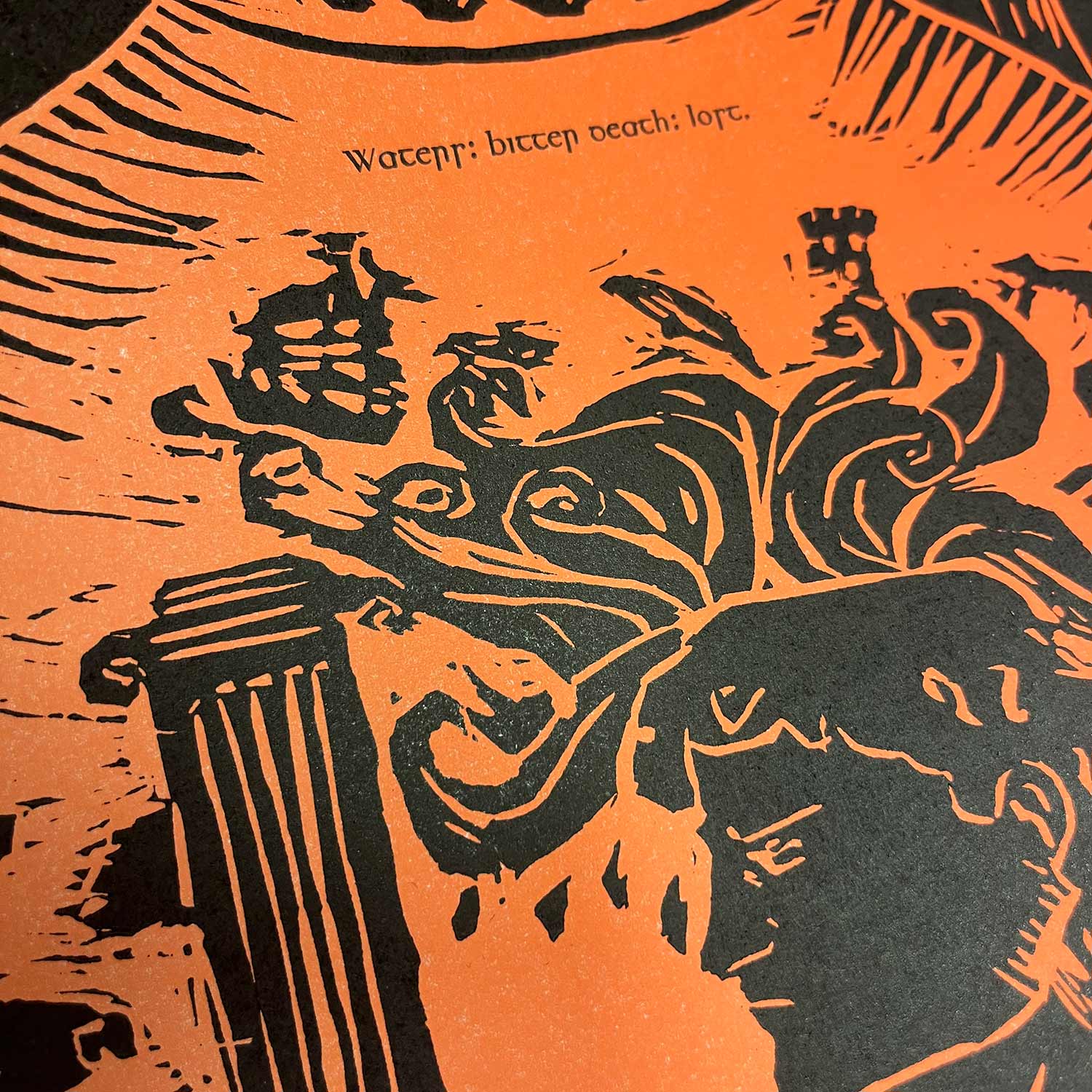 A detail of the print inspired by the 'Proteus' episode of Joyce's Ulysses