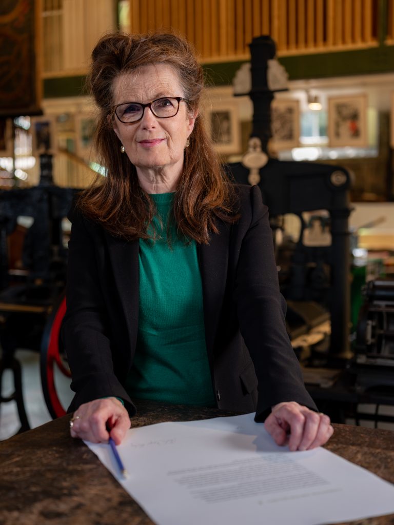 Christine Dwyer Hickey signing her short story at the National Print Museum