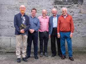 A photo of a few of the sponsors and contributors for Strange Types & Odd Sorts, standing outside the Museum