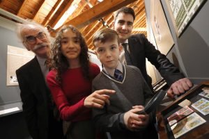 Young girl and boy visiting the National Print Museum